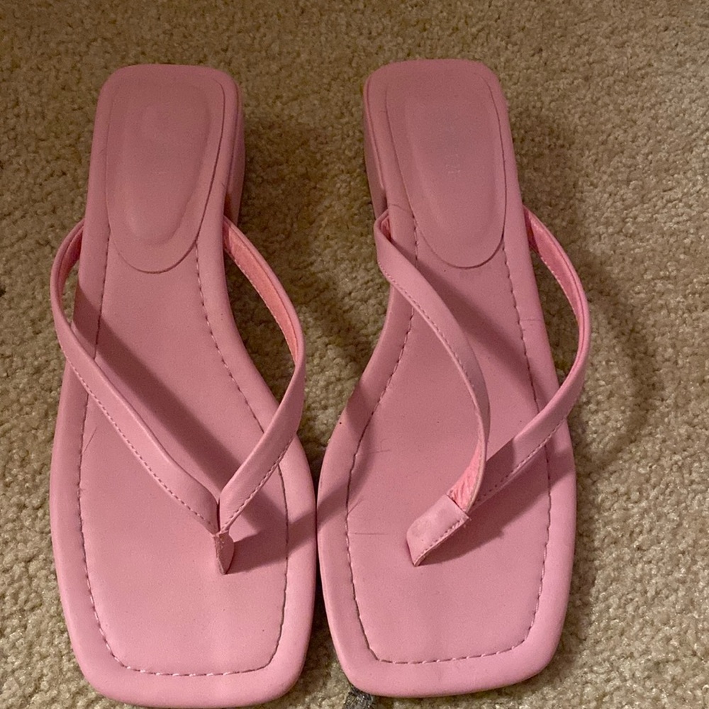 Pink heel sandals